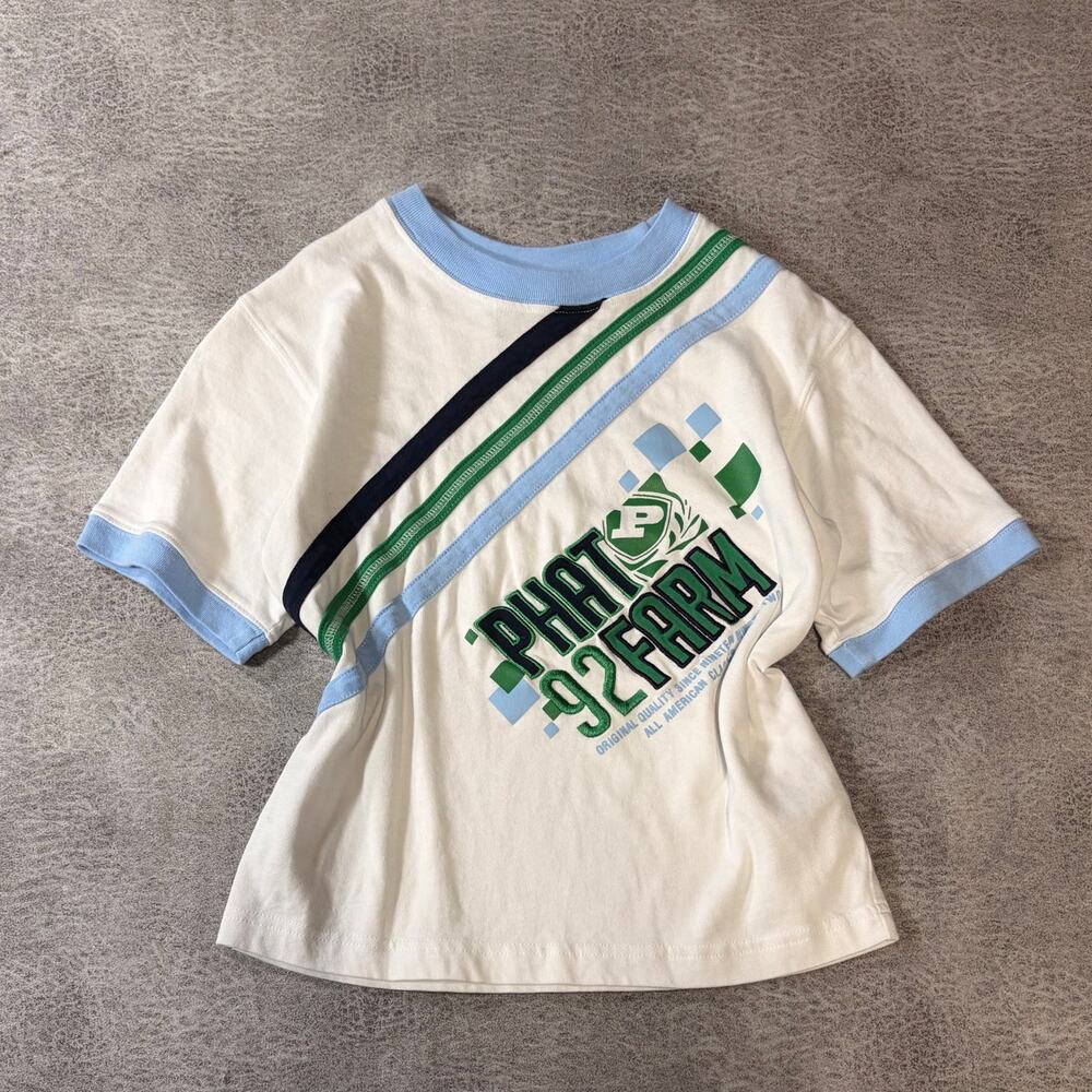 Y2k Phat Farm Graphic Embroidered Baby Tee